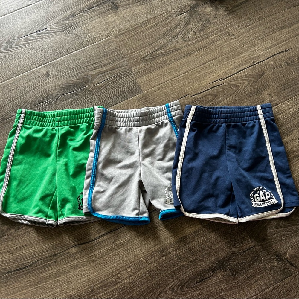 GAP Kids Trio Shorts in Green, Gray, and Navy
